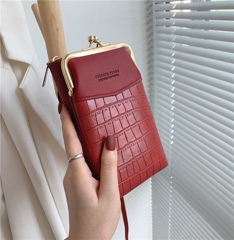 Alligator print crossbody phone bag