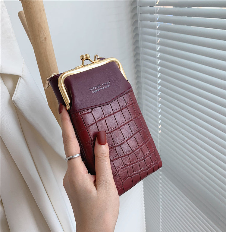 Alligator print crossbody phone bag