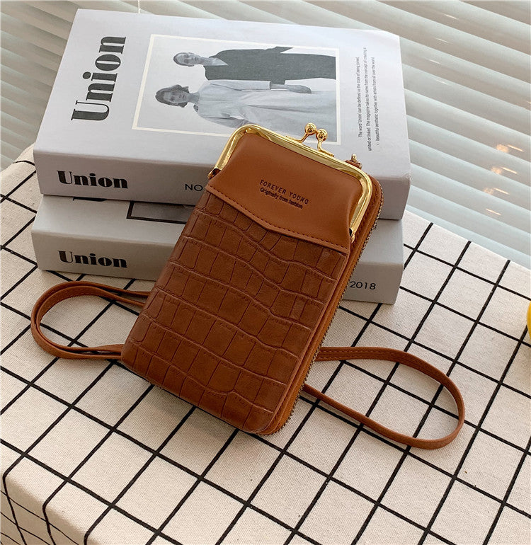 Alligator print crossbody phone bag