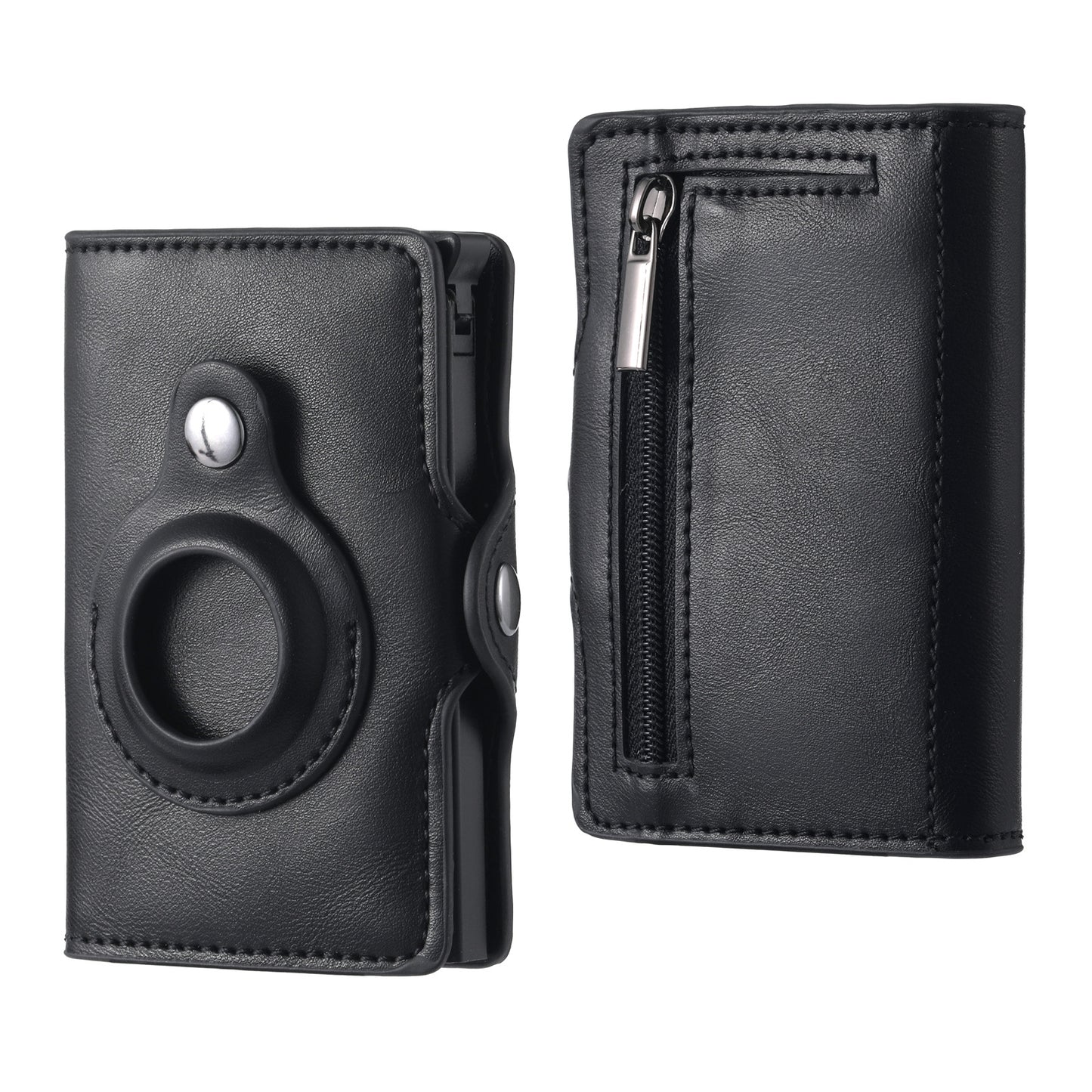 Tracker Men's wallet rfid blocking card clip metal sleeve name customization